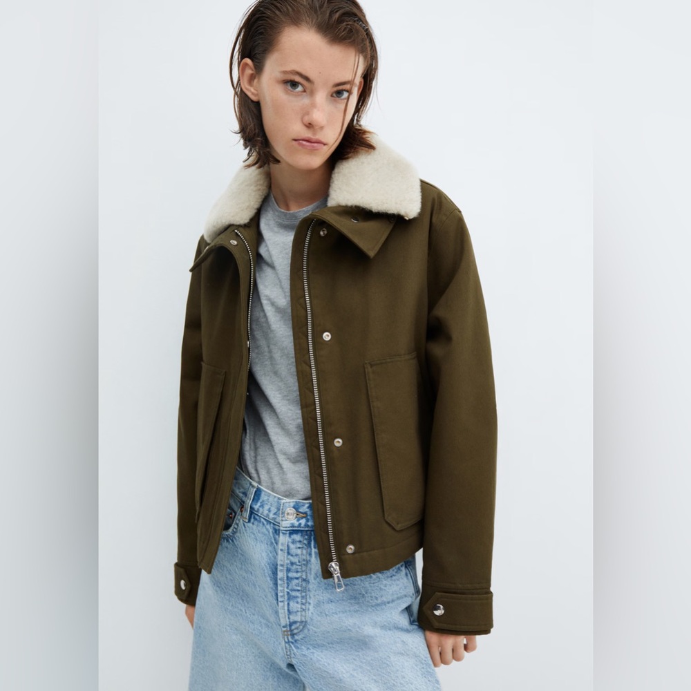 MANGO PARKA WITH DETACHABLE FUR-EFFECT COLLAR